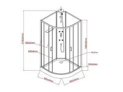 Shower & Design Douchecabine-Douchecabine Met Massagefunctie Van Bamboevezel - Mat Zwart - L80 X B80 X H225 Cm - Zalifa