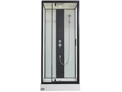 Shower & Design Douchecabine-Douchecabine Met Massagestralen Primea - 2 Zones Met Massagestralen - L90 X D90 X H215 Cm - Tropische Regenfunctie En Handdouchekop
