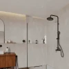 Shower & Design Douchekolom-Douchekolom Aita Van Mat Zwart Roestvrij Staal - 127 Cm