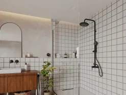 Shower & Design Douchekolom-Douchekolom Aita Van Mat Zwart Roestvrij Staal - 127 Cm