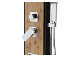 Shower & Design Douchekolom-Douchekolom Met Massagestralen Dalima - Tropische Regen - Bamboepaneel - 22 X 145Cm