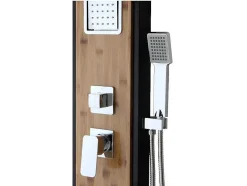 Shower & Design Douchekolom-Douchekolom Met Massagestralen Dalima - Tropische Regen - Bamboepaneel - 22 X 145Cm