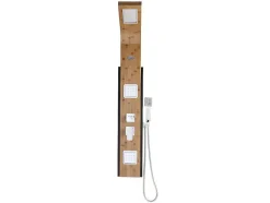 Shower & Design Douchekolom-Douchekolom Met Massagestralen Dalima - Tropische Regen - Bamboepaneel - 22 X 145Cm