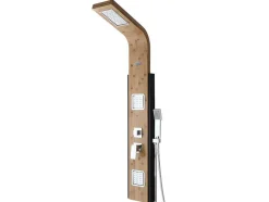 Shower & Design Douchekolom-Douchekolom Met Massagestralen Dalima - Tropische Regen - Bamboepaneel - 22 X 145Cm