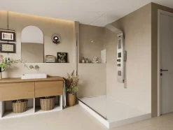 Shower & Design Douchekolom-Douchekolom Met Massagestralen Amanda - Met Opbergruimte - 22 X 145 Cm