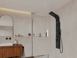 Shower & Design Douchekolom-Douchekolom Met Massagestralen Tyra - Zwart - 20*150 Cm