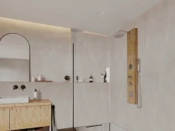 Shower & Design Douchekolom-Douchekolom Met Massagestralen Solal Van Bamboe - 20 X 140Cm