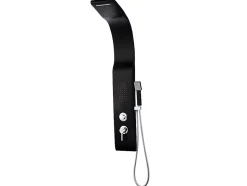 Shower & Design Douchekolom-Douchekolom Met Massagestralen Kourbea - Zwart - 20 X 132 Cm