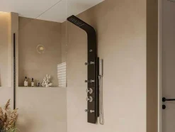 Shower & Design Douchekolom-Douchekolom Met Massagestralen Evana - Zwart - 45 X 150 Cm