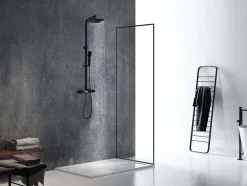 Shower & Design Douchekolom-Douchekolom Peneda Van Mat Zwart Roestvrij Staal - 125 Cm