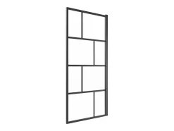 Shower & Design Badscherm-Douchescherm Met Draaisysteem Met Industriele Stijl - 70 X 140 Cm - Mat Zwart - Glas - Rivanon