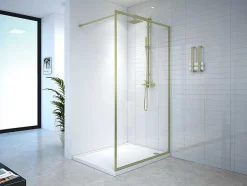 Shower & Design Douchewand-Douchewand Voor Inloopdouche 120 X 200 Cm Goudkleurig Gehard Glas Amberi