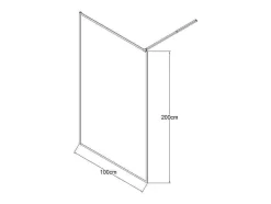 Shower & Design Douchewand-Douchewand Voor Inloopdouche 100 X 200 Cm Matzwart Gehard Glas Amberi