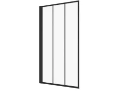 Shower & Design Badscherm-Draaibaar Badscherm Mat Zwart Werkplaats-Look - 80 X 140 Cm - Dolana