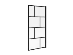 Shower & Design Badscherm-Draaibaar Badscherm Met Industriele Stijl - 80 X 140 Cm - Mat Zwart - Glas - Rivanon