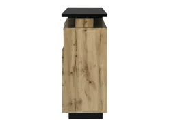 Vente-unique Barmeubel-Draaibaar Barmeubel Eldir - 2 Deuren, 1 Lade En 1 Nis - Mdf - Eiken & Zwart