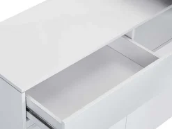 Vente-unique Barmeubel-Draaibaar Barmeubel Eldir - 2 Deuren, 1 Lade En 1 Nis - Mdf - Witgelakt & Betonkleur