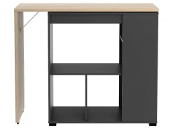 Vente-unique Barmeubel-Draaibaar Barmeubel Met Opbergruimte - Naturel En Antraciet - Saturne