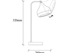 OZAIA Lamp-Draaibare Bureaulamp Van Metaal Yildo - D17 X H52 Cm - Zwart En Koperkleurig