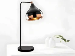 OZAIA Lamp-Draaibare Bureaulamp Van Metaal Yildo - D17 X H52 Cm - Zwart En Koperkleurig