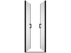 Shower & Design Douchewand-Draaibare Douchedeur - 80 X 195 Cm - Zwart Mat - Gehard Glas - Sarasota
