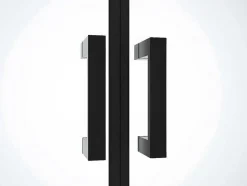 Shower & Design Douchewand-Draaibare Douchedeur - 80 X 195 Cm - Zwart Mat - Gehard Glas - Sarasota