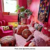 Vente-unique Handstoel-Draaibare Fauteuil Hand Catchy Van Fluweel - Fuchsia