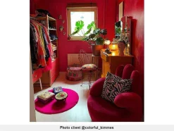 Vente-unique Handstoel-Draaibare Fauteuil Hand Catchy Van Fluweel - Fuchsia