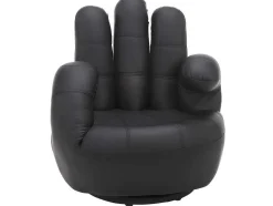 Vente-unique Handstoel-Draaiende Fauteuil Catchy Van Kunstleer - Zwart