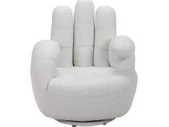 Vente-unique Handstoel-Draaiende Fauteuil Catchy Van Kunstleer - Wit