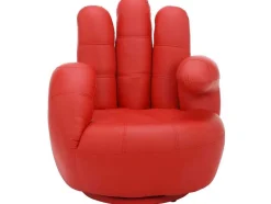 Vente-unique Handstoel-Draaiende Fauteuil Catchy Van Kunstleer - Rood