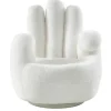 Vente-unique Handstoel-Draaiende Fauteuil Van Imitatiebont Catchy - Wit