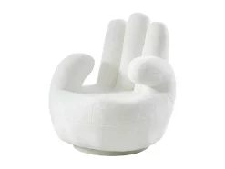 Vente-unique Handstoel-Draaiende Fauteuil Van Imitatiebont Catchy - Wit