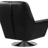 Vente-unique Fauteuil Leer-Draaifauteuil Ithaque In Buffelleer - Zwart