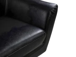 Vente-unique Fauteuil Leer-Draaifauteuil Ithaque In Buffelleer - Zwart
