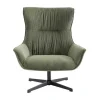 Vente-unique Fauteuil Stof Fluweel / Suedine-Draaifauteuil Van Groen Ribfluweel Galati