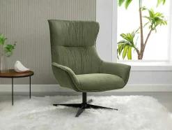 Vente-unique Fauteuil Stof Fluweel / Suedine-Draaifauteuil Van Groen Ribfluweel Galati
