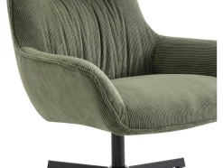 Vente-unique Fauteuil Stof Fluweel / Suedine-Draaifauteuil Van Groen Ribfluweel Galati