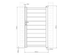 EXPERTLAND Hekjes & Poorten-Draaihekje Van Aluminium - Antraciet - L100Xh176 Cm - Primo