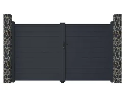EXPERTLAND Hekjes & Poorten-Draaipoort Van Aluminium Antraciet - L305 X 181 Cm - Nazario