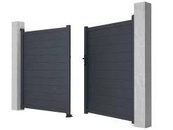 EXPERTLAND Hekjes & Poorten-Draaipoort Van Aluminium Antraciet - L305 X 181 Cm - Nazario
