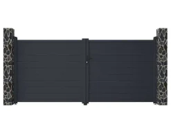 EXPERTLAND Hekjes & Poorten-Draaipoort Van Aluminium Antraciet - L355 X 166 Cm - Nazario