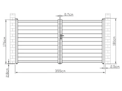 EXPERTLAND Hekjes & Poorten-Draaipoort Van Aluminium B355 X H181 Cm Wit - Nazario