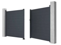EXPERTLAND Hekjes & Poorten-Draaipoort Van Aluminium Antraciet - L355 X 181 Cm - Nazario