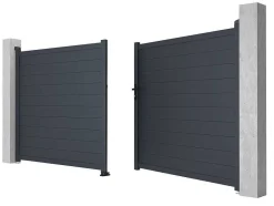 EXPERTLAND Hekjes & Poorten-Draaipoort Van Aluminium Antraciet - L397 X 181 Cm - Nazario