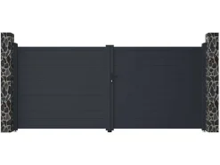 EXPERTLAND Hekjes & Poorten-Draaipoort Van Aluminium Antraciet - L397 X 181 Cm - Nazario
