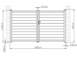EXPERTLAND Hekjes & Poorten-Draaipoort Van Aluminium L305 X H181 Cm Wit - Nazario