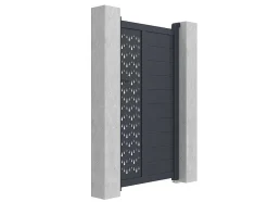 EXPERTLAND Hekjes & Poorten-Draaipoort Van Aluminium Met Motieven - Halfopengewerkt - L. 103 X H. 181 Cm - Antraciet - Gregor
