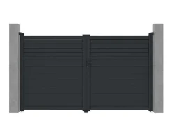 EXPERTLAND Hekjes & Poorten-Draaipoort Van Aluminium - L. 305 X H. 181 Cm - Antraciet - Viazo