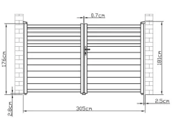 EXPERTLAND Hekjes & Poorten-Draaipoort Van Aluminium - L. 305 X H. 181 Cm - Antraciet - Viazo